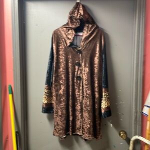 shimmering soft Lily Firmiana hooded jacket/cardigan sixe 3XL bohemian